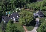 Top View of a luxury residence with green garden