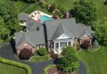 Top view photo of residential home